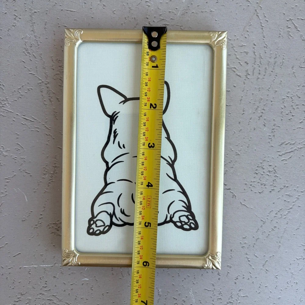 Connoisseur Bronze Frame French Bulldog Line Art Whimsical Dog Decor 4x6